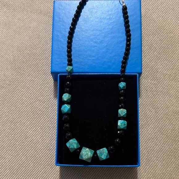Jay King Turquoise and Black Beaded Necklace - Picture 2 of 2